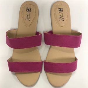 NWT Avon Double Strap Faux Suede Slide Sandal Sz 8